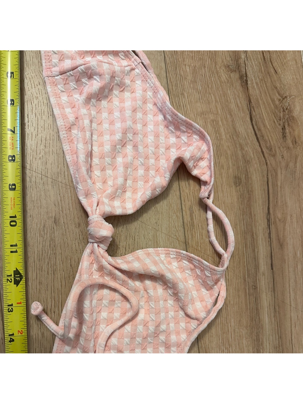 Skatie Peach and White Striped Swim Top